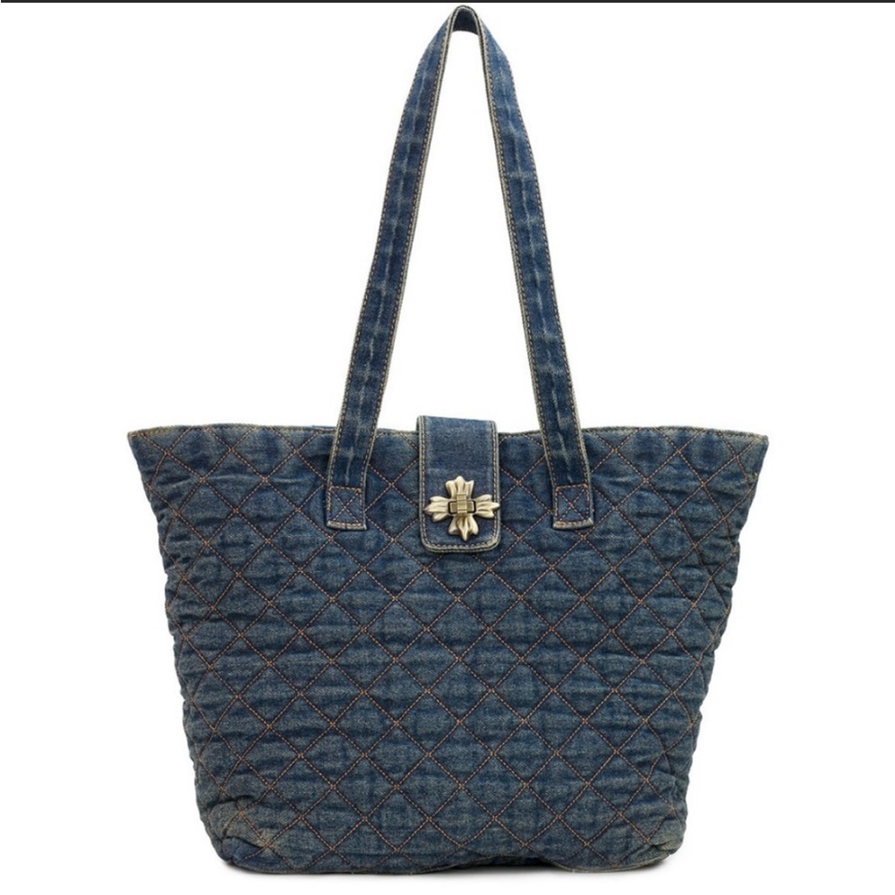 PATRICIA NASH QUILTED DENIM STONEWASHED ASHWELL SHOULDER TOTE NWT